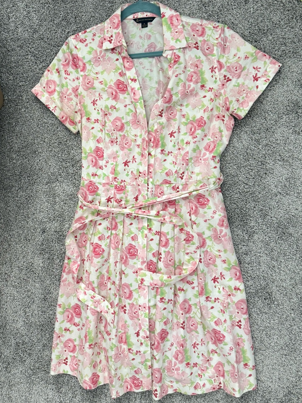 Brooks Brothers Pink Floral Shirt Dress